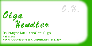 olga wendler business card